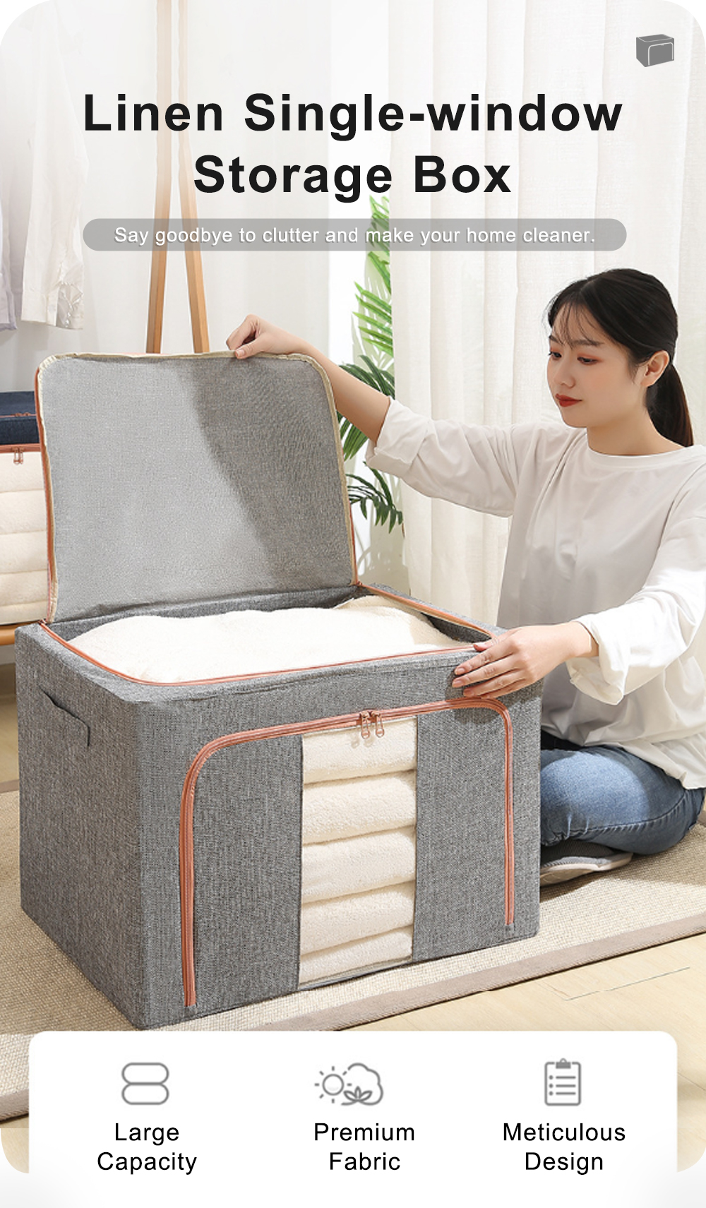 Linen Single-window Storage Box-1